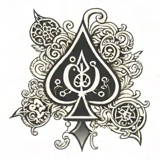 Black Spade With Q In It