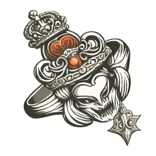 Claddagh Ring King Crown Fine Lines Connecting Different