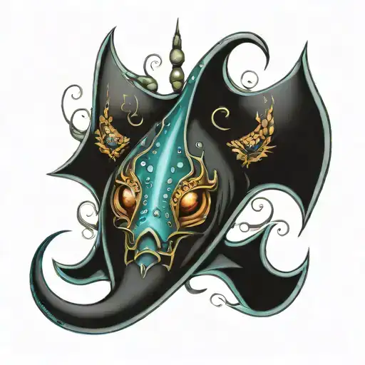 Sting Ray Made Up Of Different Sea Creature