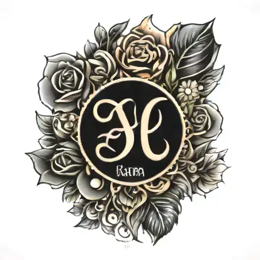 Tattoo With Name Aarna And Ranu With Diamond Symbol