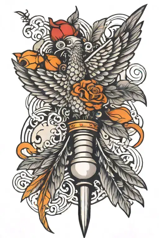 Shuttlecock And Karma Symbol