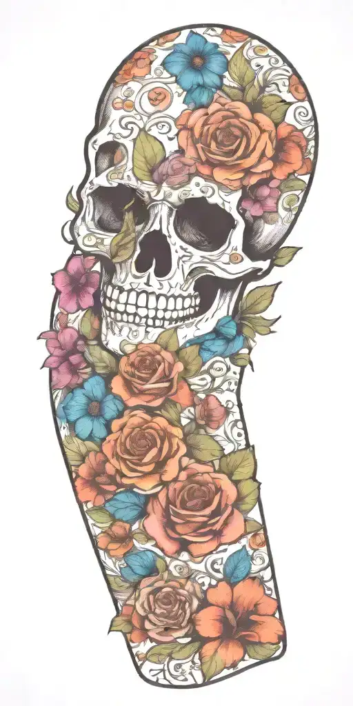 Botanical Skull Sleeve