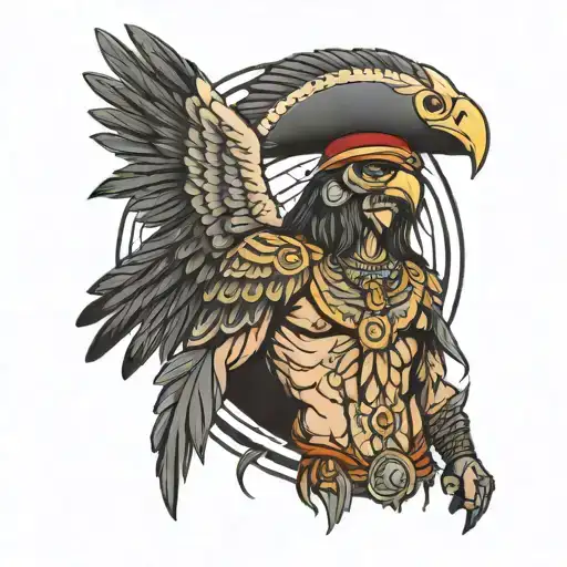 Mexican Eagle Warrior Man Standing