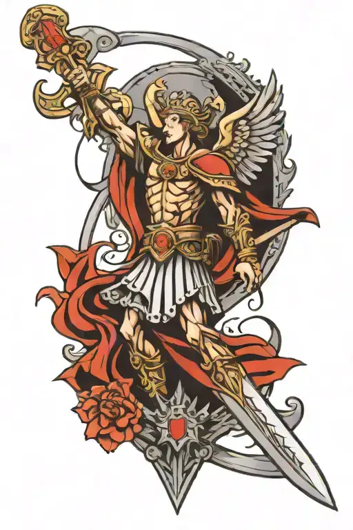 Saint Michael Sword And Sheild