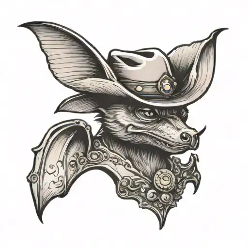 Bat Wearing Cowboy Hat