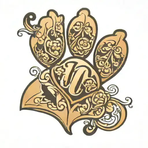 Dog Paw With Initials