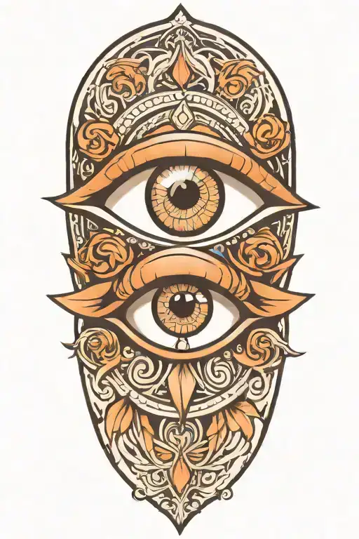 Love Beautiful Women Eye Symbol Integrated