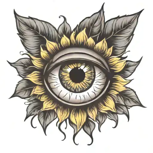 Eye And Sunflower