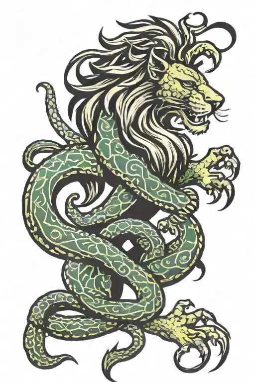 Scottish Lion Rampant And Gadsden Flag Snake Coiled