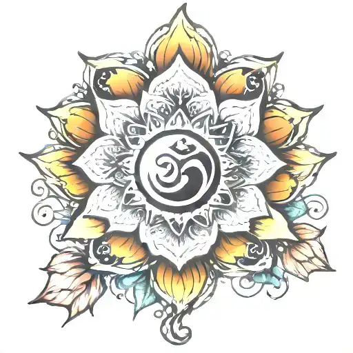 Sun Moon Lotus Aum Spiritual