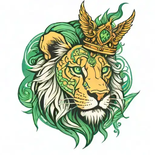 Green Eyes Und Lion