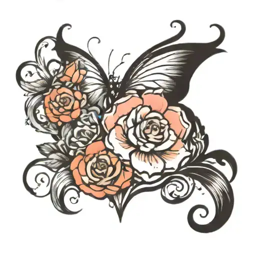Disney Half Sleeve Idea With Flowers