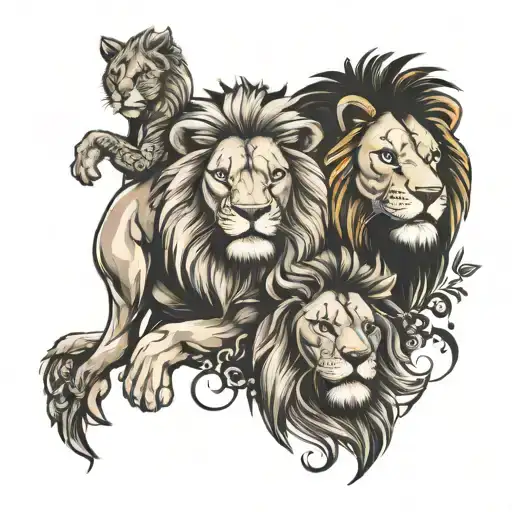 Lion And Boys