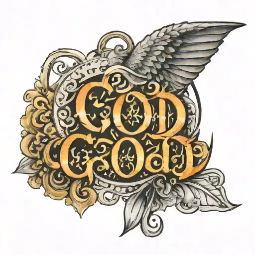 The Word 'God' Written Across The Lower Back