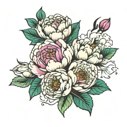 Memory Tattoo Mom 2020 Dad 2000 Peony