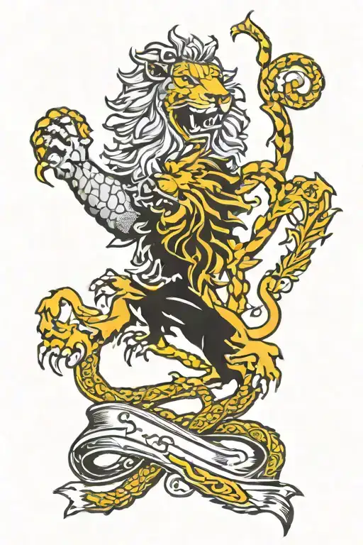 Scottish Lion Rampant And Gadsden Flag Snake