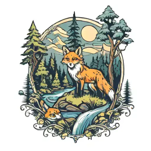 Fox Forrest Mountain And River