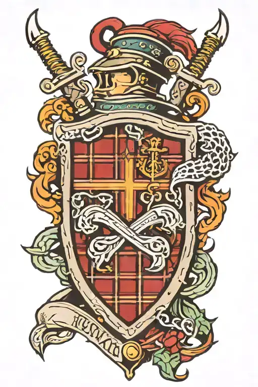 Scottish Tartan And Shield