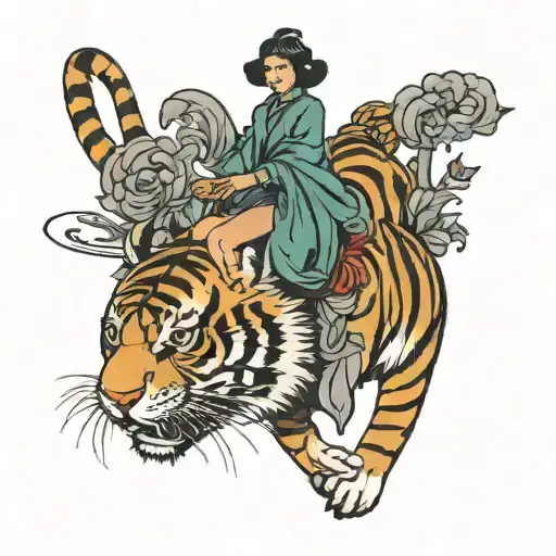 Lady Riding Tiger