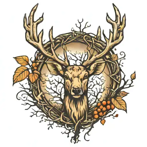 Tree And Deer Antlers