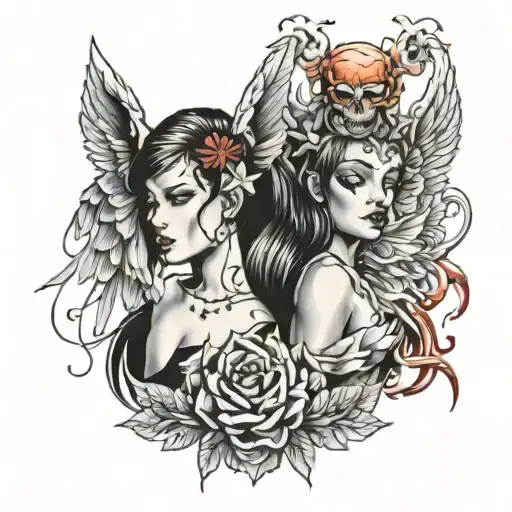 Angel And Devil Girl Twins