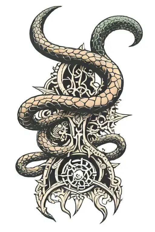Snake Vertebrae Symbols Moon