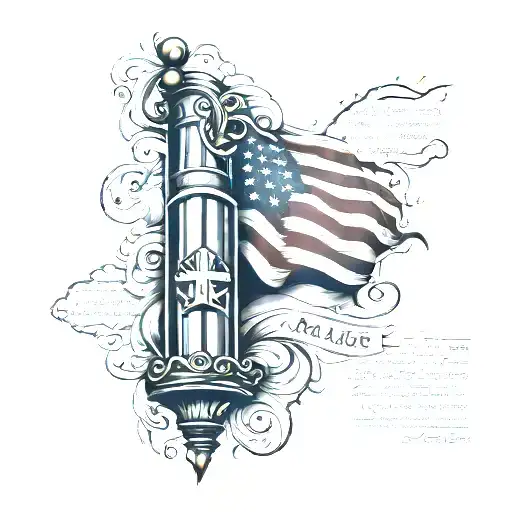 American Flag Sleeve With Bible Scripture