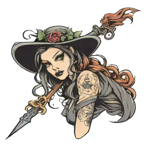 Modern Witch On A Woman's Forearm