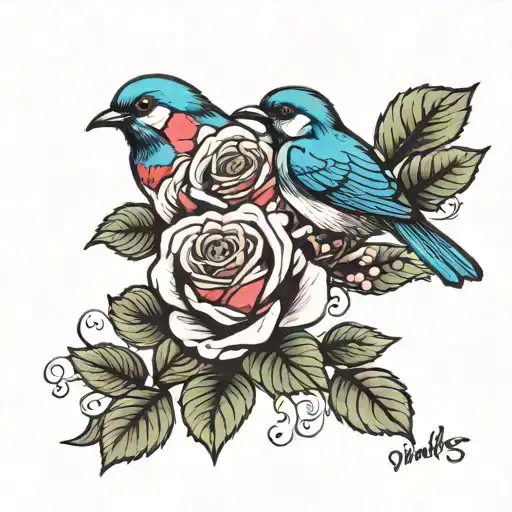 Roses And A Bird