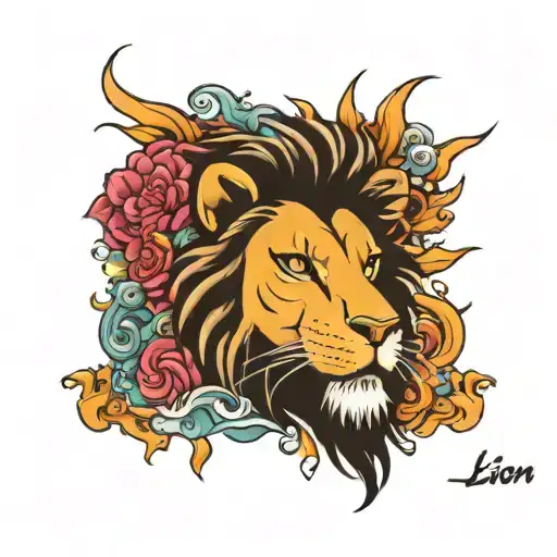 Murakami Lion Stares At Death Arm Half Sleave