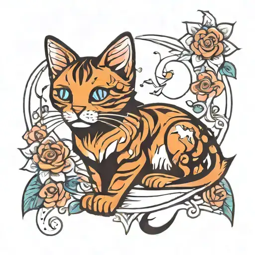 A Cat Symbol For Love You To The Moon