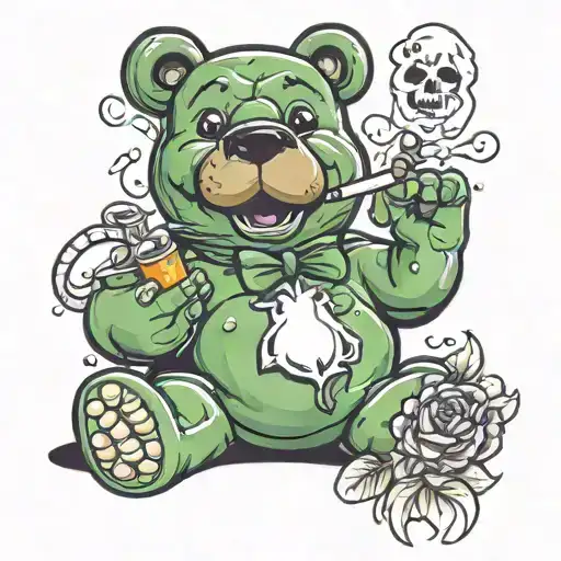 Gummy Bear Smoking Weed Joint