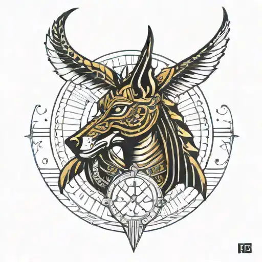 Khunsu The Egyptian God Anubis With Moon Phases