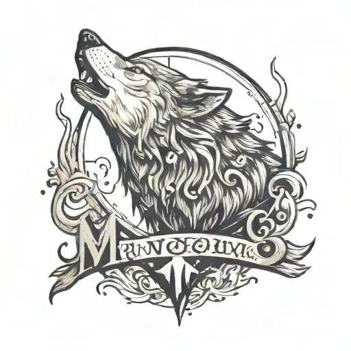 The Name Mark Written With A Wolf Howling At The Moon
