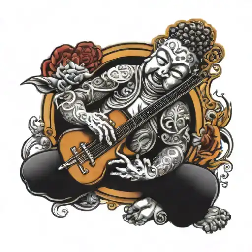 Buddah Playing Guitar