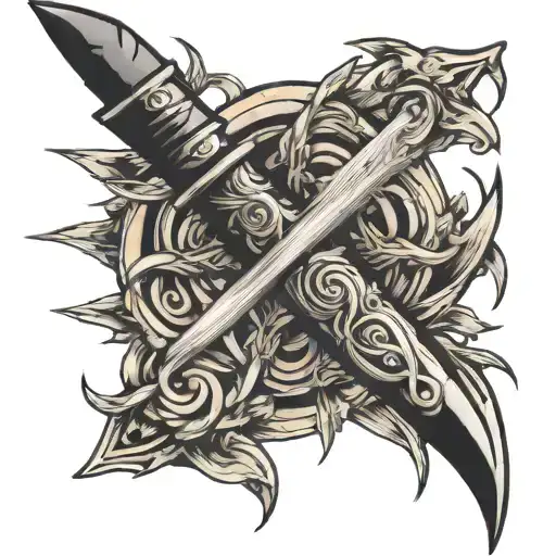 Spiral Around Sword Intertwined