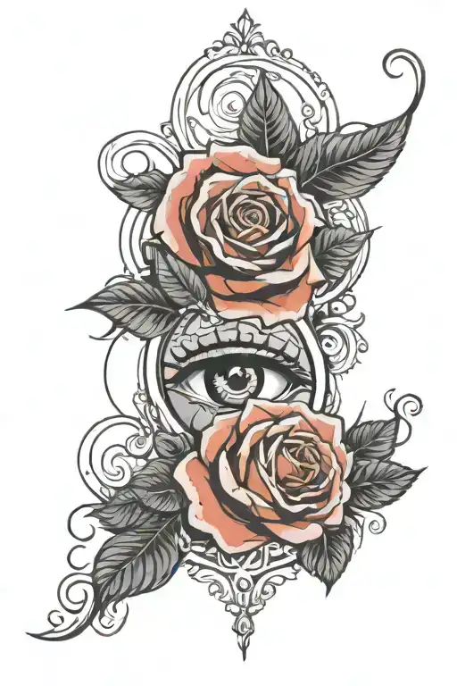 Roses With Female Eye Surrounded