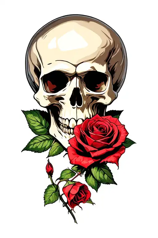 Skull And Rose Surrounded Being Thrown Nd