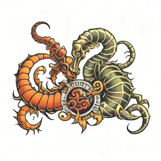 Scorpio & Aries Combination Tatoo