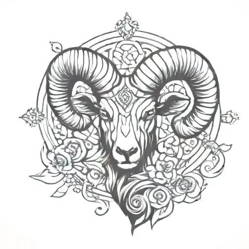 Madala Aries Zodiac Ram Head