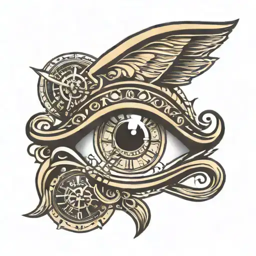Eye Of Horus With Clock Inside