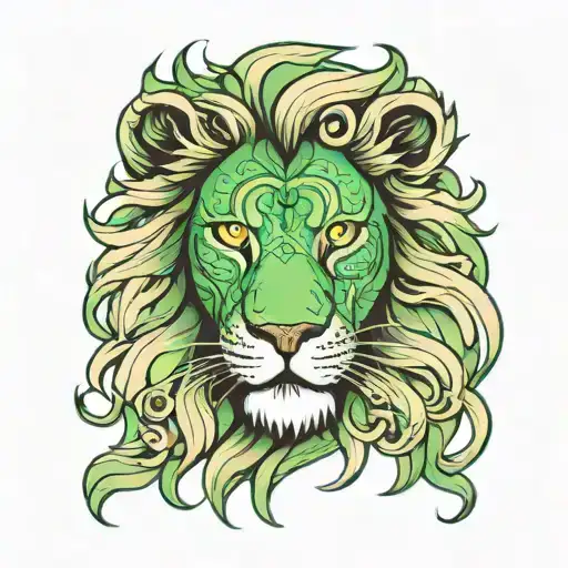 Lion With Green Eyes