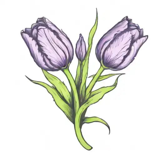 Purple Tulips With Neon
