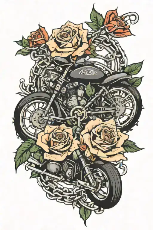 Roses And Motorbike Chain Mum And Dad Names Incorporated