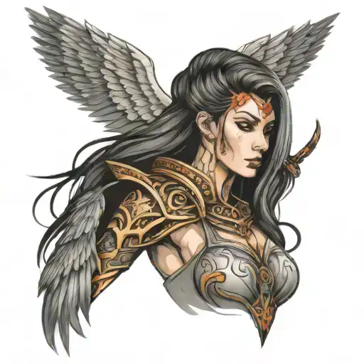 Beautiful Female Warrior Woman With Hair