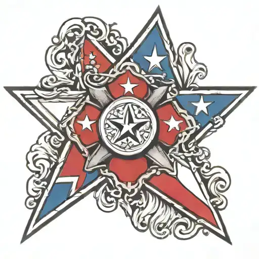 Maltese Cross With Texas Flag
