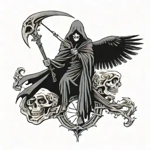 Grim Reaper With Raven Perched