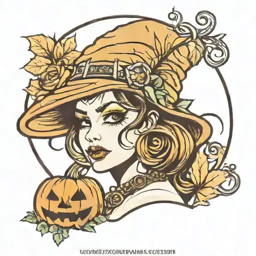 Pumpkin Head Pin Up Girl