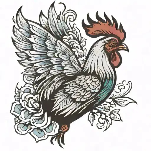 Rooster Flying Neck