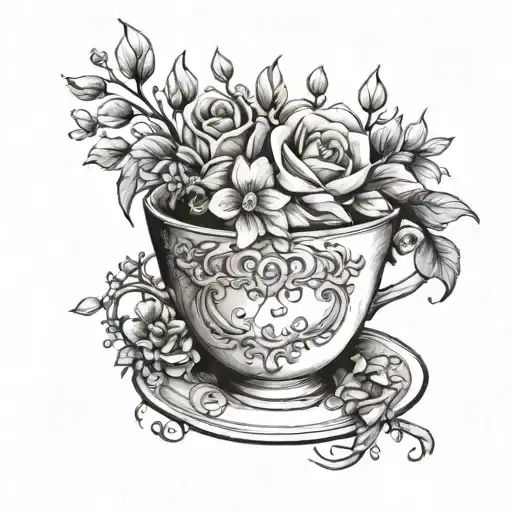 Feminine And Dainty Cup Overflowing